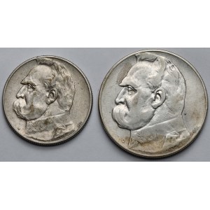 Strzelecki, Piłsudski 5 a 10 zlotých 1934 - sada (2ks)
