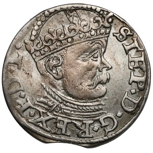 Stefan Batory, Trojak Ryga 1586 - duża głowa