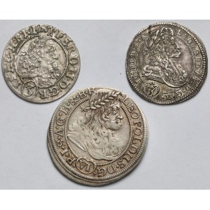Silesia and Austria, 3 and 6 krajcars 1628-1695 - set (3pcs)