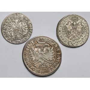 Silesia and Austria, 3 and 6 krajcars 1628-1695 - set (3pcs)
