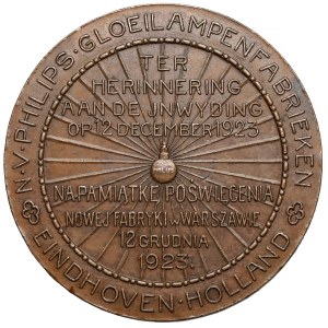 Medal Philips Lamp Factory in Warsaw 1923