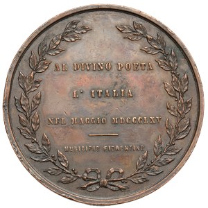 Włochy, Florencja, Medal 1865 - Dante Alighieri