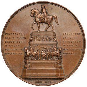 Nemecko, medaila 1851 - Odhalenie jazdeckej sochy Fridricha Veľkého
