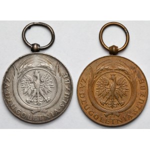 Second Republic, Medal for Long Service - Bronze (X) and Silver (XX) (2pcs)