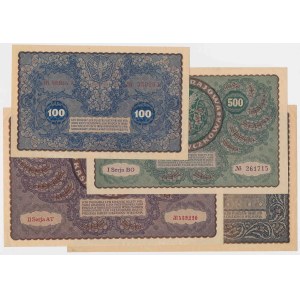 100, 500 and 1,000 mkp 1919 and 5,000 mkp 1920 - set (4pcs)