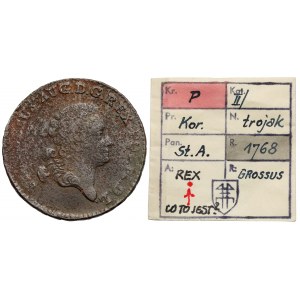 Poniatowski, Trojak 1768-G, Warsaw - ex. Kalkowski