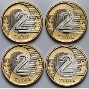 2 złote 2005-2009 - zestaw (4szt)