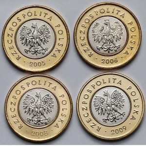 2 złote 2005-2009 - zestaw (4szt)