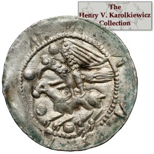 Ladislaus II the Exile, Denarius - eagle and hare - ex. Karolkiewicz