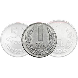 Destrukt 1 złoty 1978 - na krążku 50-GROSZÓWKI - b.rzadki