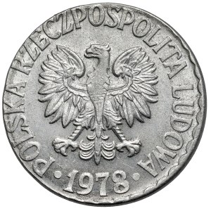 Destrukt 1 złoty 1978 - na krążku 50-GROSZÓWKI - b.rzadki