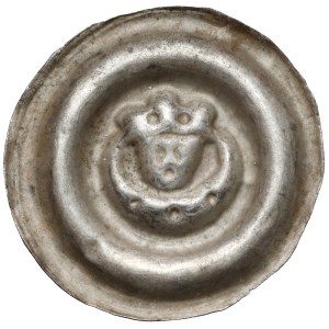 Silesia, Broad Brakteat - crowned head over crescent moon