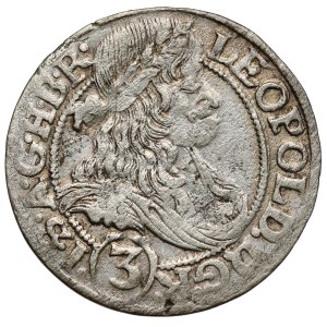 Slesia, Leopoldo I, 3 krajcary 1666 SHS, Wrocław