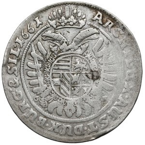 Silesia, Leopold I, 15 krajcars 1661 GH, Wrocław