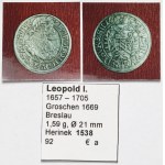 Silesia, Leopold I, 3 krajcary 1669 SHS, Wrocław