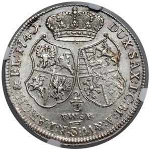 August III Sas, Gulden (2/3 thaler) 1740 FWóF, Dresden - RARE