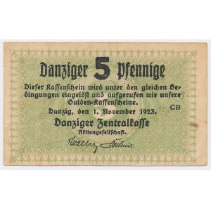 Gdansk, 5 fenig 1923 - november