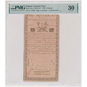 5 gold 1794 - N.A 1. - with the error wszlkich