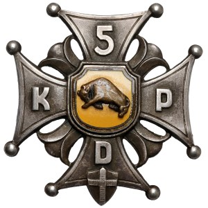 PSZnZ, Badge, 5th Borderland Infantry Division - in SILVER