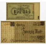 Getto w Łodzi, 1 i 20 marek 1940 - PARKA z nr 001617 - TEN SAM NUMER (2szt)