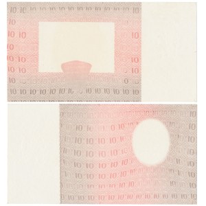 10 gold 1928 - color sample of obverse and reverse subprint (2pcs)