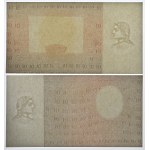 10 gold 1928 - color sample of obverse and reverse subprint (2pcs)