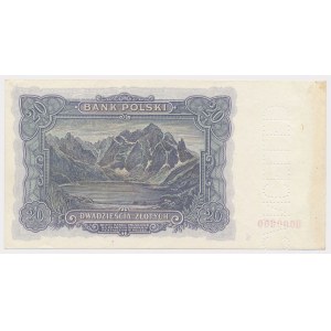 20 złotych 1928 - CANCELLED - U 000000
