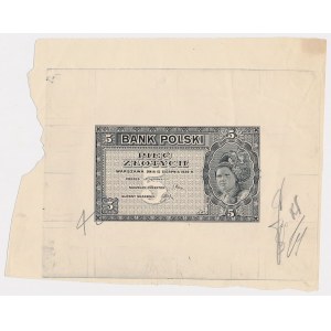London, 5 gold 1939 - proof print