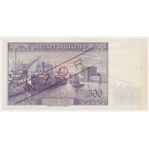 Londyn, 500 złotych 1939 - WZÓR - A 012345 - z adnotacjami akceptacyjnymi