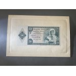 ABNCo, 50 zloty 1939 - proof print of obverse on cardboard sheet
