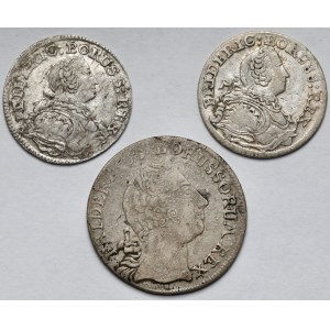 Silesia, Frederick II the Great, 3 krajcars 1752-1753 (?) and 1/12 thaler 1764-B, Wroclaw - set (3pcs)