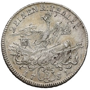 Silesia, Frederick II the Great, 1/2 thaler 1751-B, Wrocław