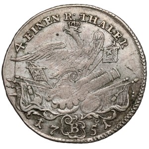 Silesia, Frederick II the Great, 1/4 thaler 1751-B, Wrocław