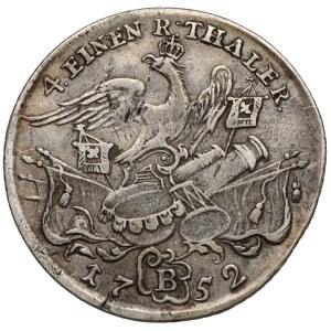 Śląsk, Fryderyk II Wielki, 1/4 talara 1752-B, Wrocław