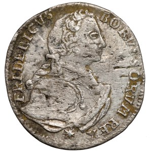 Slezsko, Fridrich II. velký, 1/6 tolaru 1750-B, Vratislav - první