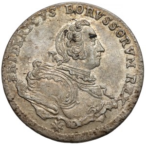 Slesia, Federico II il Grande, 1/6 di tallero 1752-B, Wrocław - rosette