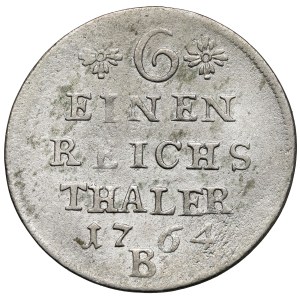 Silesia, Frederick II the Great, 1/6 thaler 1764-B, Wroclaw - rare