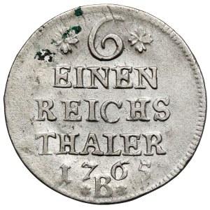 Silesia, Frederick II the Great, 1/6 thaler 1765-B, Wroclaw - open 6