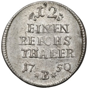 Śląsk, Fryderyk II Wielki, 1/12 talara 1750-B, Wrocław - listki