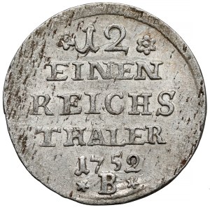 Silesia, Frederick II the Great, 1/12 thaler 1752-B, Breslau - date narrowly