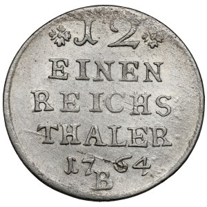 Śląsk, Fryderyk II Wielki, 1/12 talara 1764-B, Wrocław - data szeroko