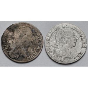 Slezsko, Fridrich II. Veliký, 1/12 tolaru 1766 a 1767 B, Vratislav - sada (2ks)
