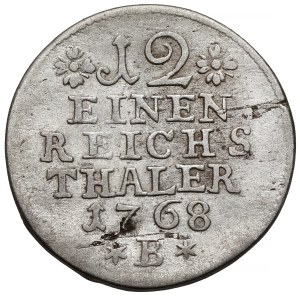 Śląsk, Fryderyk II Wielki, 1/12 talara 1768-B, Wrocław