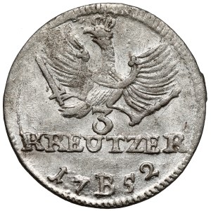 Śląsk, Fryderyk II Wielki, 3 krajcary 1752-B, Wrocław - ORZEŁ