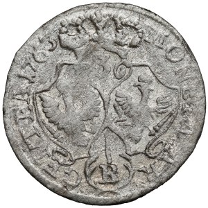 Slezsko, Fridrich II. velký, 3 krajcary 1763-B, Vratislav - vzácné