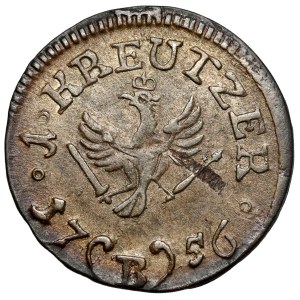 Silesia, Frederick II the Great, Krajcar 1756-B, Wrocław