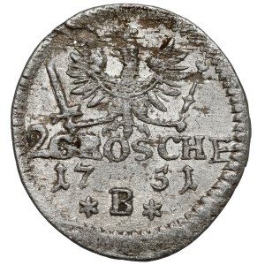 Silesia, Frederick II the Great, 2 grechels 1751-B, Breslau - Sash - ...CHE