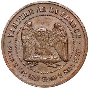 France, Napoleon III, Satirical Medal 1870 - Vampire de la France