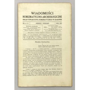 Numismatic and Archaeological News 1919 / 8 and 9