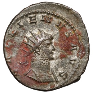 Galien (258-268 n.e.) Antoninian, Antiochia - Virtus trzymający tarczę